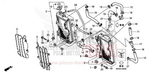 RADIATEUR (CRF450R2,3,4) CRF450R2 de 2002
